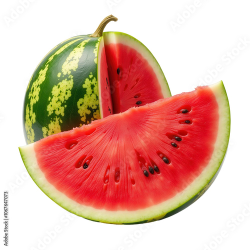 Sliced watermelon on transparent background