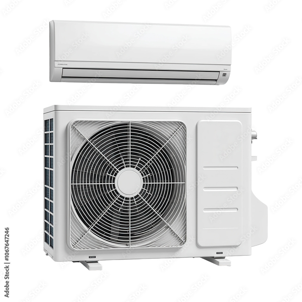 Air conditioner split system on transparent background Air conditioner split system on transparent background
