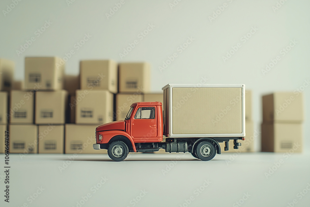 Delivery Truck Toy and Stack of Boxes Delivery Truck Toy and Stack of Boxes