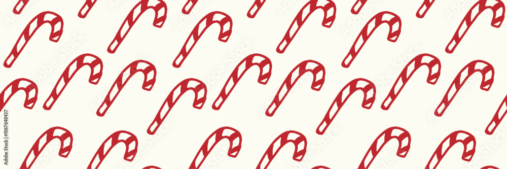 Seamless Vector Pattern With Candy Canes. Vector illustration . Suitable for New Year party, invitations, cards, decorations, packaging, wrapping paper, gift boxes Seamless Vector Pattern With Candy Canes. Vector illustration . Suitable for New Year party, invitations, cards, decorations, packaging, wrapping paper, gift boxes