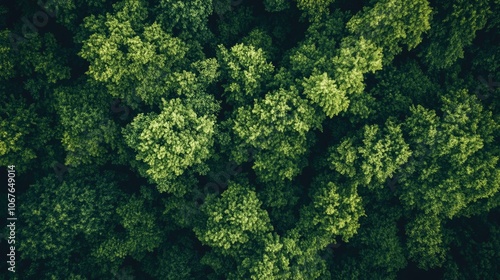 A serene scene of a dense, green forest with tall trees reaching towards the light.