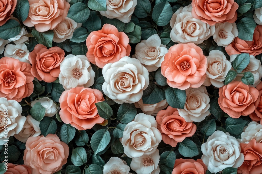 Roses in a garden setting Roses in a garden setting