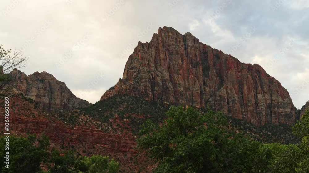 Timelapse of the Watchman formation in the morning, Zion National Park, Utah Timelapse of the Watchman formation in the morning, Zion National Park, Utah
