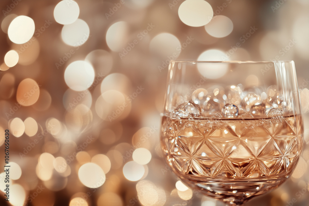 Sparkling champagne glass in luxury Sparkling champagne glass in luxury