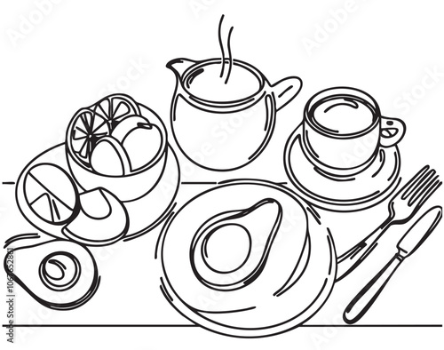 Set of toasts with eggs for breakfast. Hand-drawn vector sketch.