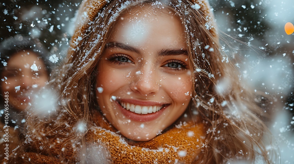 Fototapeta premium A group young professionals celebrating the winter holidays in the office, full laughter and teamwork.