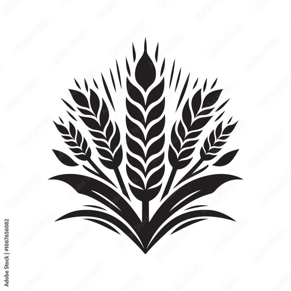 Elegant Wheat Bundle Silhouette Vectors for Farm and Nature Designs Elegant Wheat Bundle Silhouette Vectors for Farm and Nature Designs