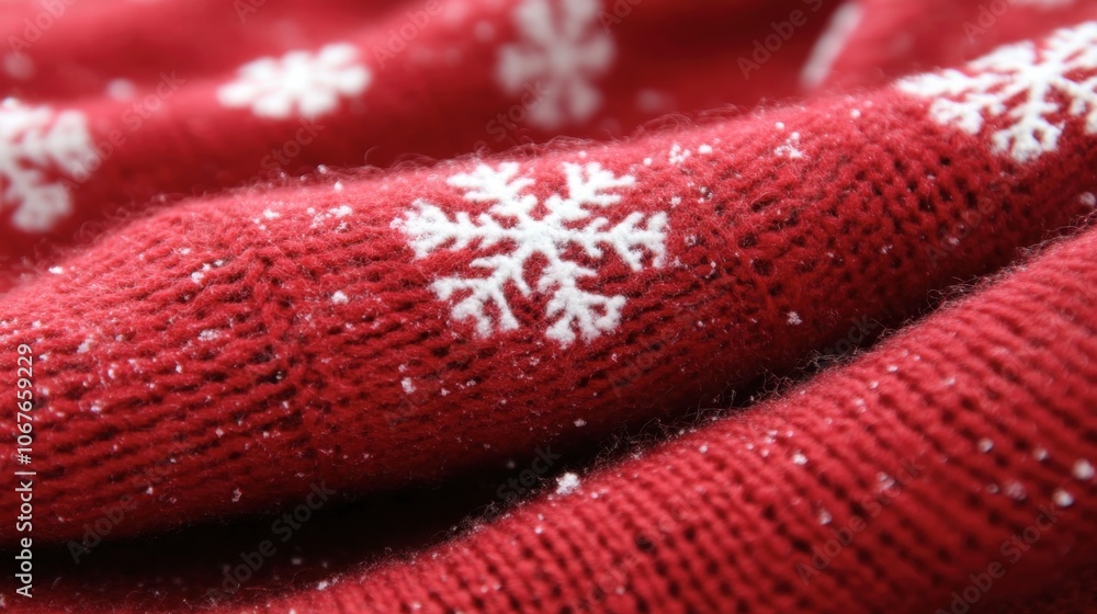 Cozy Red Sweater with Snowflake Pattern Cozy Red Sweater with Snowflake Pattern