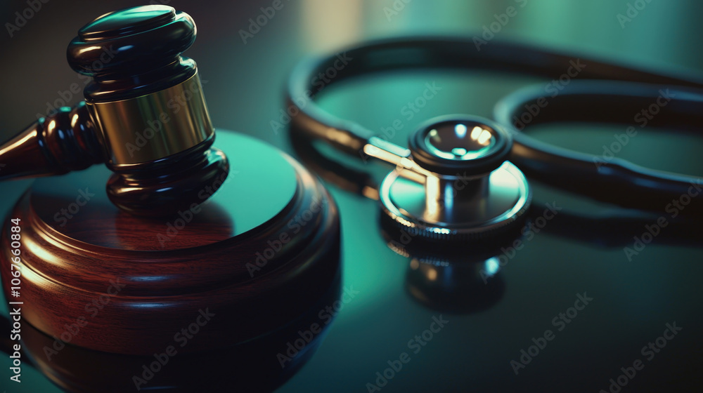 Gavel and Stethoscope Symbolizing Medical Law Gavel and Stethoscope Symbolizing Medical Law