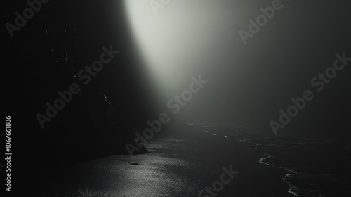 Mystical Light in Dark Coastal Landscape