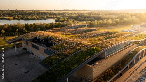 The extensive living roof or green roof on a responsible business building