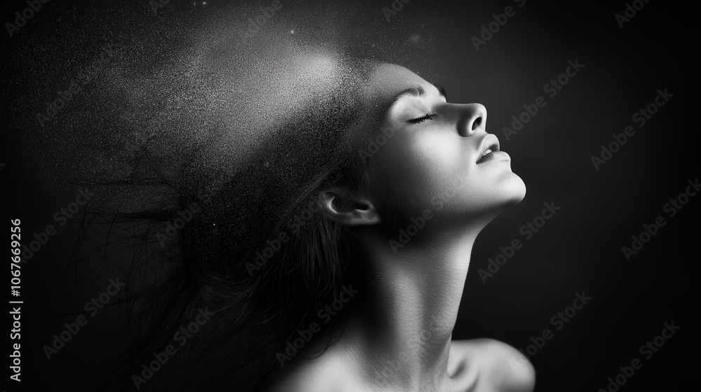 Quiet people have the loudest minds. Ethereal Portrait of a Woman Embracing the Rain in Monochrome: A Minimalistic Expression of Texture, Light, and Serenity Quiet people have the loudest minds. Ethereal Portrait of a Woman Embracing the Rain in Monochrome: A Minimalistic Expression of Texture, Light, and Serenity