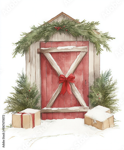 Watercolor Victorian Christmas Fir Tree, Children Playing, Lush Christmas Girl with Baby, New Year, Winter Holiday, Holiday, New Year Toys, Noel, Angel Child, Nutcracker, Poinsettia, Bouquet, Showcase