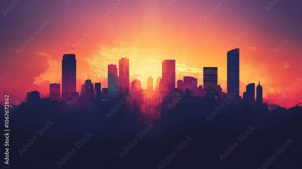 A dramatic city skyline set against a fiery sunset with intense colors, presenting a stunning visual of urbanism blended with nature's grandeur. A dramatic city skyline set against a fiery sunset with intense colors, presenting a stunning visual of urbanism blended with nature's grandeur.