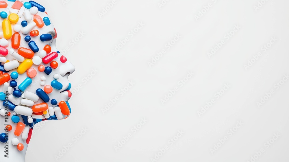 Obraz premium The mouth oral microbiome art banner is generated by stock and has an empty space in the middle