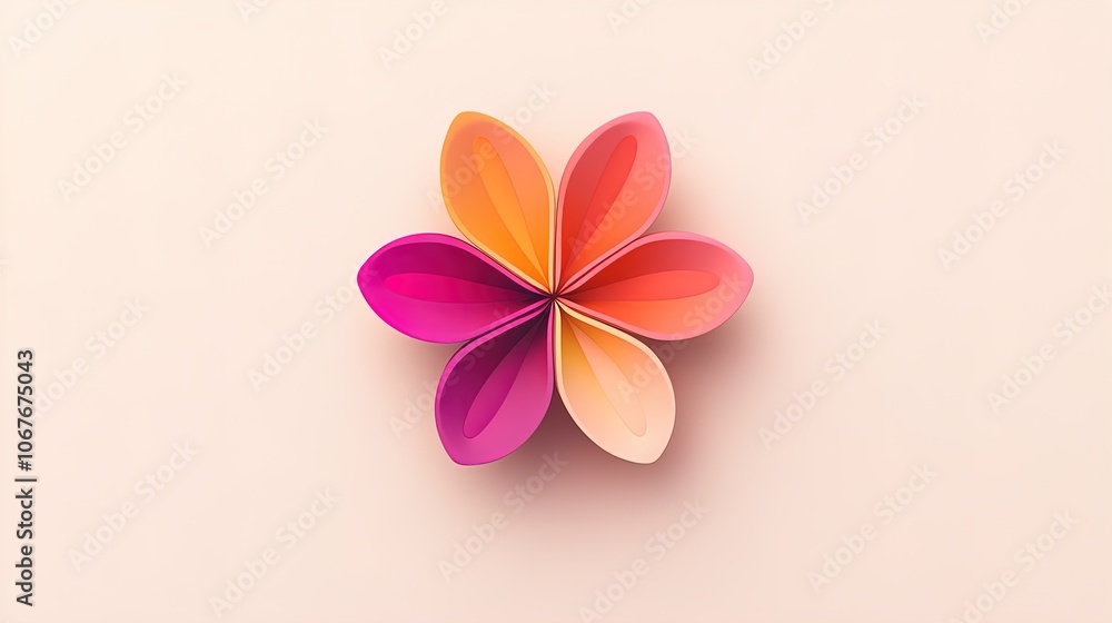 Vibrant Colorful Flower Icon in Rounded Discussion Bubble: Perfect for Sports Decor Posters with Rich Magenta and Orange Hues against Soft Beige and Light Pink Background Vibrant Colorful Flower Icon in Rounded Discussion Bubble: Perfect for Sports Decor Posters with Rich Magenta and Orange Hues against Soft Beige and Light Pink Background