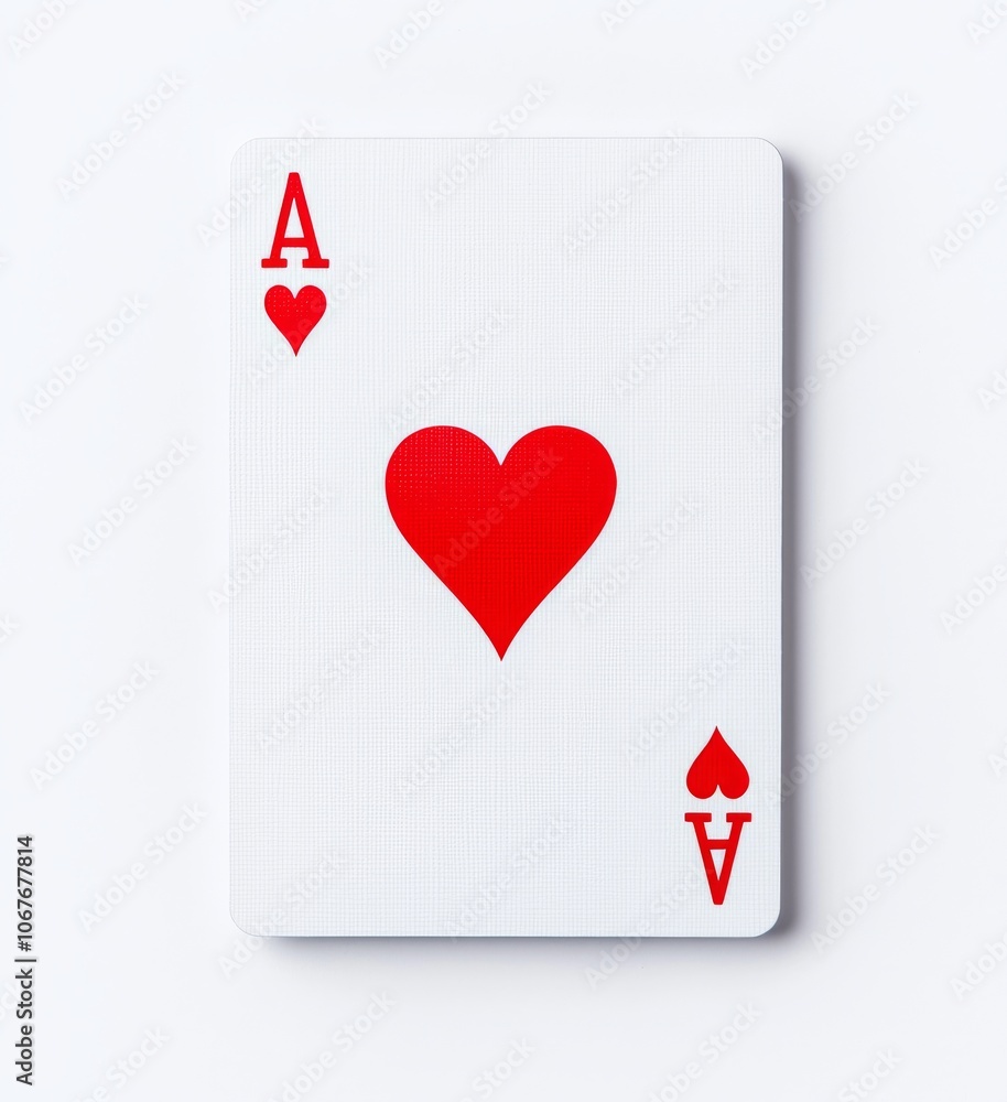 Obraz premium An Ace of Hearts playing card with a transparent background