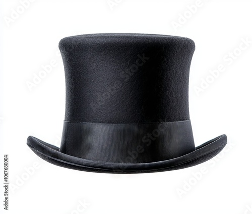 A mini Rex rabbit appears from a top hat, isolated on white