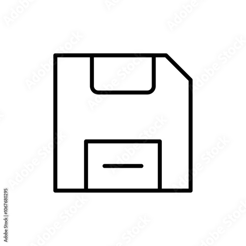 Floppy disk icon Thin line vector illustration set