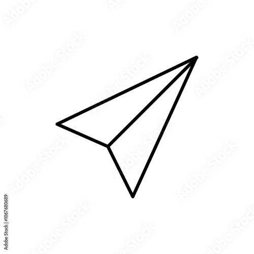 Paper plane icon Thin line vector illustration set