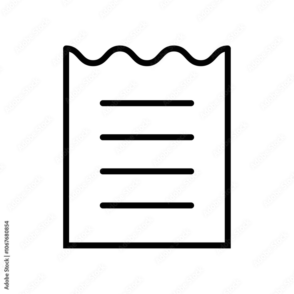 Receipt icon Thin line vector illustration set Receipt icon Thin line vector illustration set