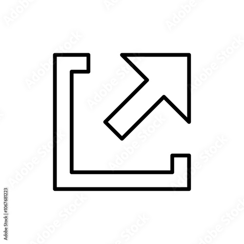 External link icon Thin line vector illustration set