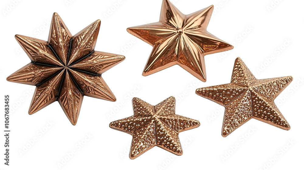 Golden Stars Collection Isolated on a Transparent Background Generative AI Golden Stars Collection Isolated on a Transparent Background Generative AI