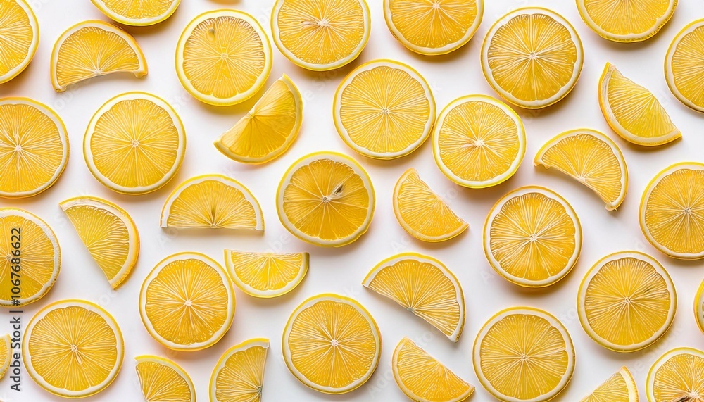 seamless pattern of sliced yellow lemons on a white background seamless pattern of sliced yellow lemons on a white background
