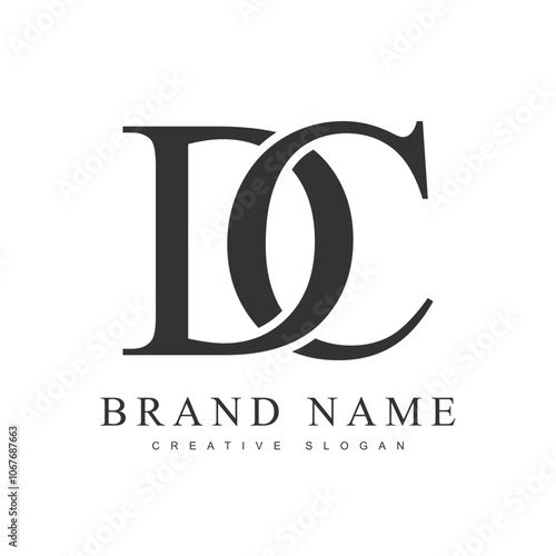 DC trendy logotype template. Initial letter d and c classic font style. Creative logo for company name or identity.