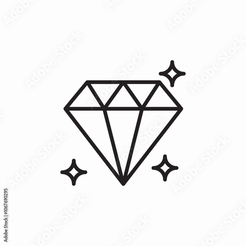 diamond gem shine icon sign vector