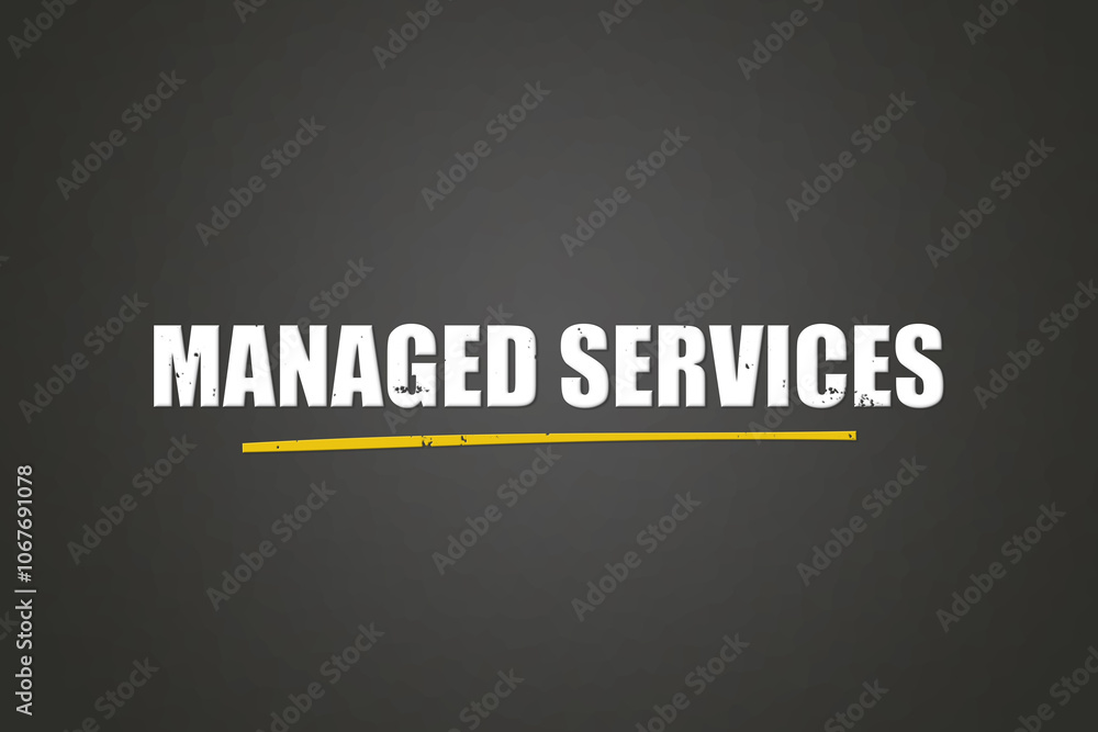 Managed Services. A blackboard with white text. Illustration with grunge text style. Managed Services. A blackboard with white text. Illustration with grunge text style.