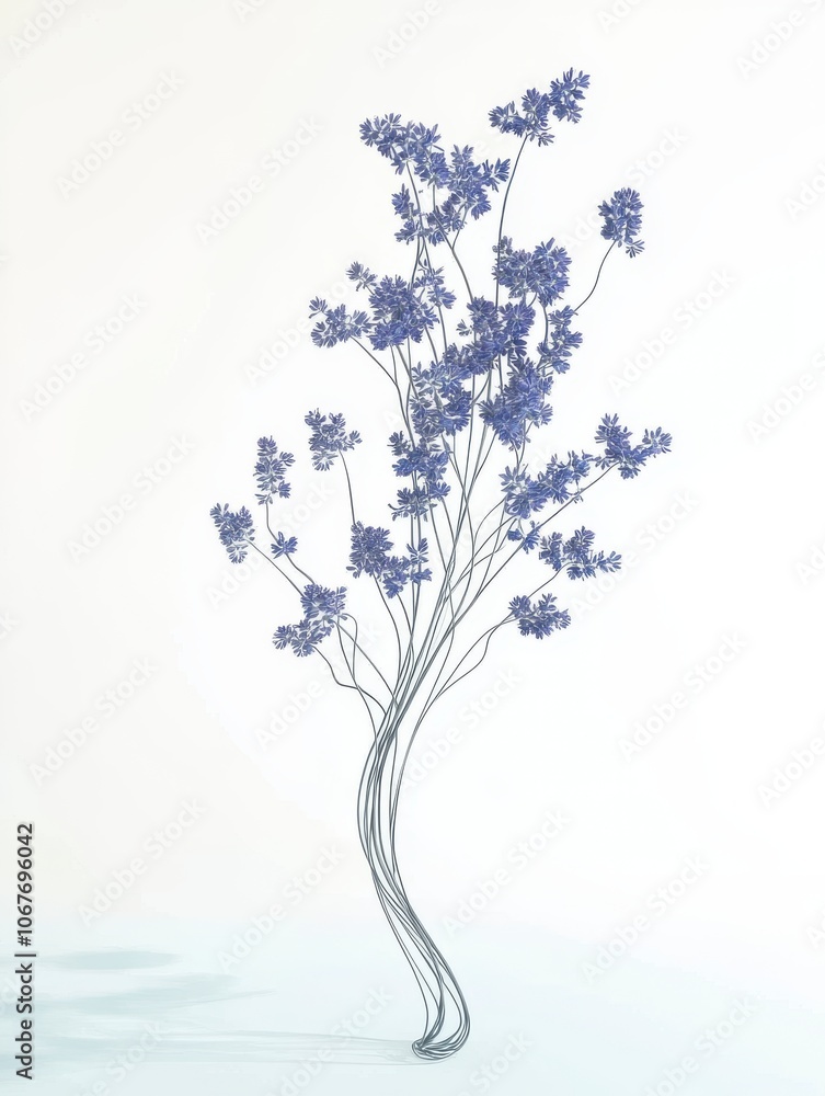 Abstract Purple Floral Sculpture