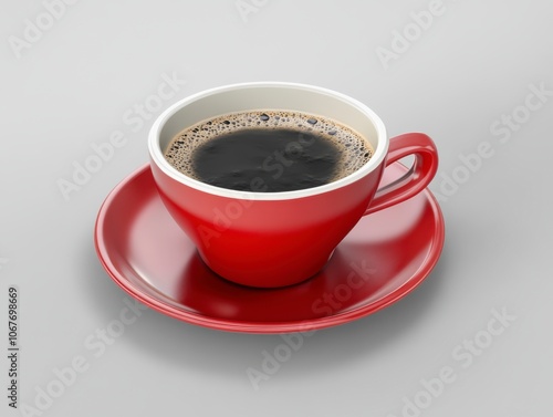 Red Coffee Cup with Coffee