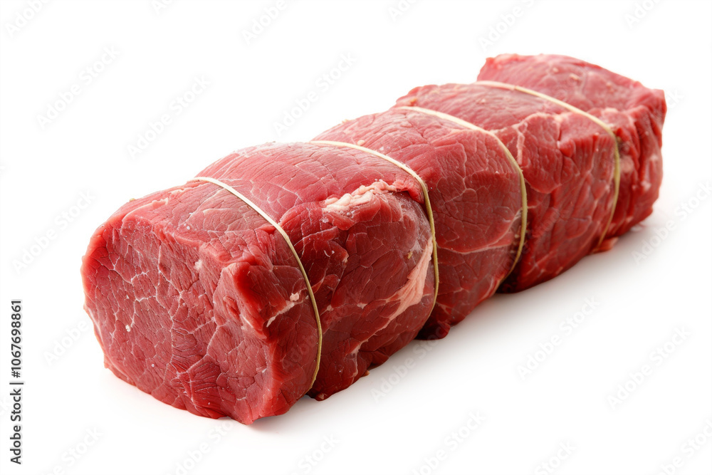 Obraz premium A piece of beef tenderloin roast isolated on white