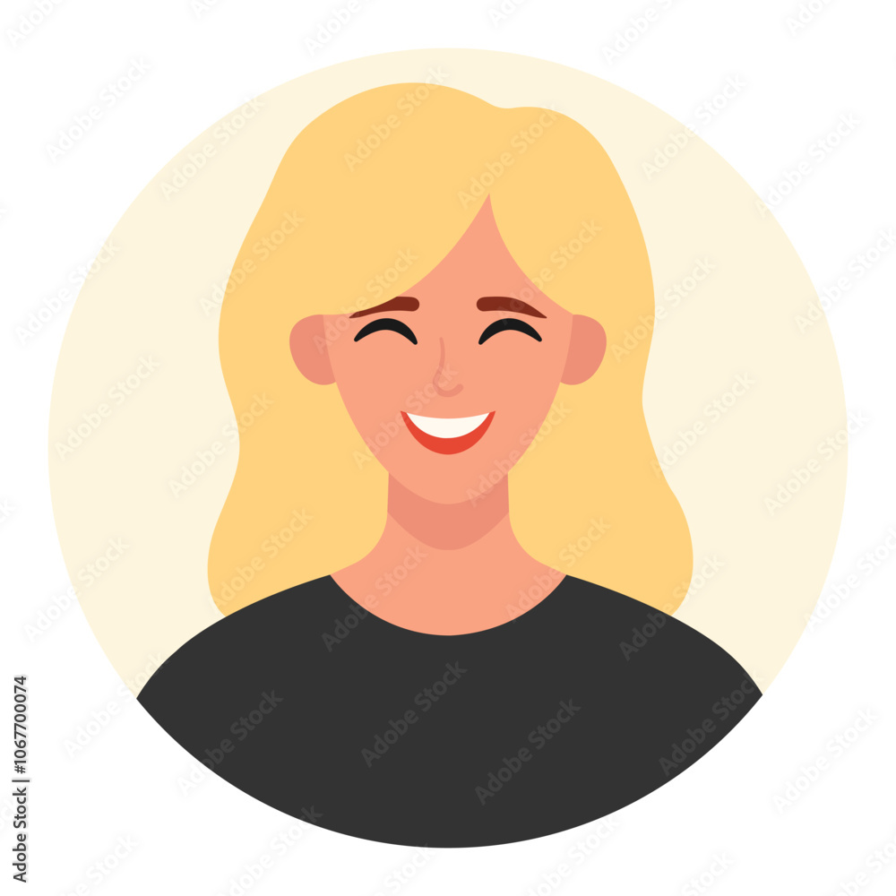 Portrait of a blonde woman. Female avatars. Vector illustration in a flat style. Portrait of a blonde woman. Female avatars. Vector illustration in a flat style.