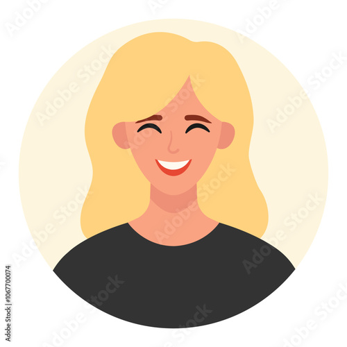 Portrait of a blonde woman. Female avatars. Vector illustration in a flat style.