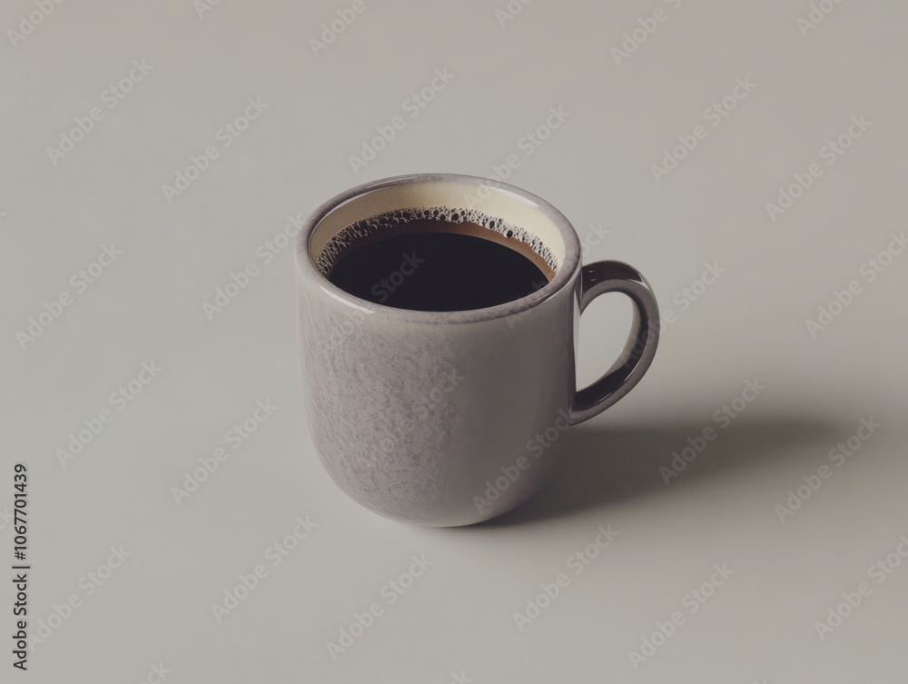 Grey Coffee Mug with Black Coffee Grey Coffee Mug with Black Coffee