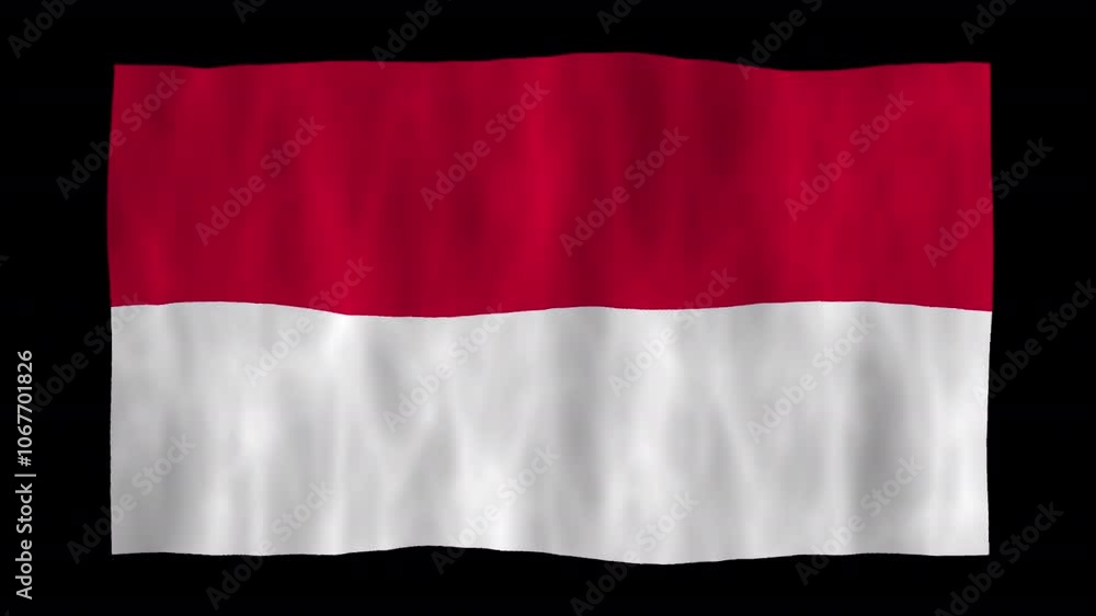 Looping animation of a waving 3D Monaco flag with alpha channel Looping animation of a waving 3D Monaco flag with alpha channel