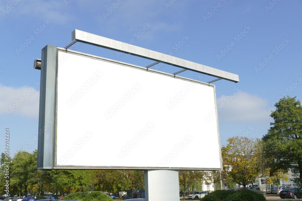 Mock up - big white street jumbo display for commercial advertising Mock up - big white street jumbo display for commercial advertising
