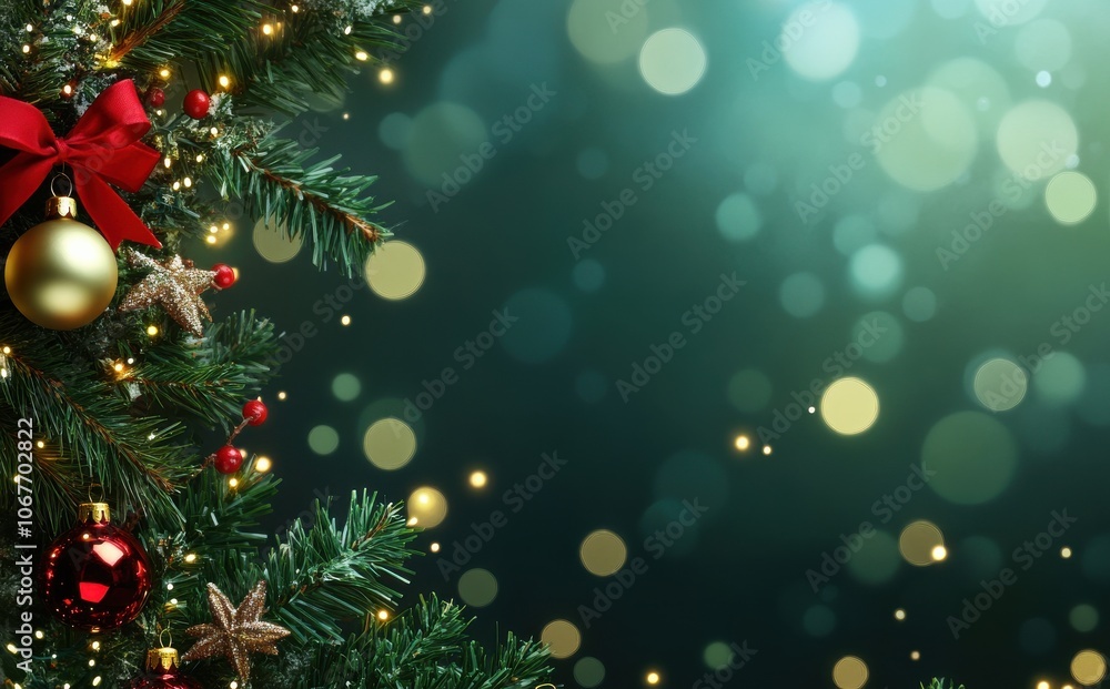 Festive Christmas Background with Open Space for Text Festive Christmas Background with Open Space for Text