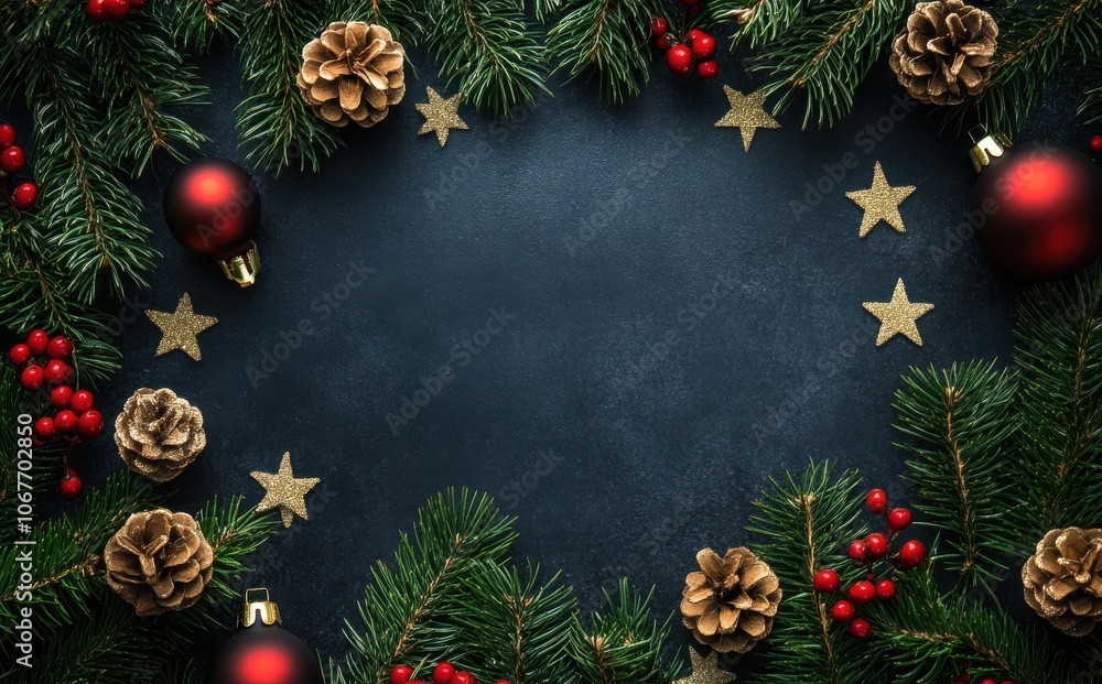 Festive Christmas Background with Open Space for Text Festive Christmas Background with Open Space for Text