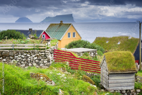 Skarvanes village on Sandoy...