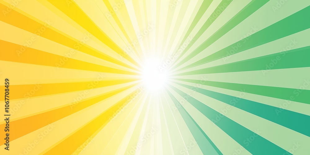 Retro starburst background in yellow and green gradient. Radial lines burst from center, fanning out to edges. Sunny, energetic design Retro starburst background in yellow and green gradient. Radial lines burst from center, fanning out to edges. Sunny, energetic design