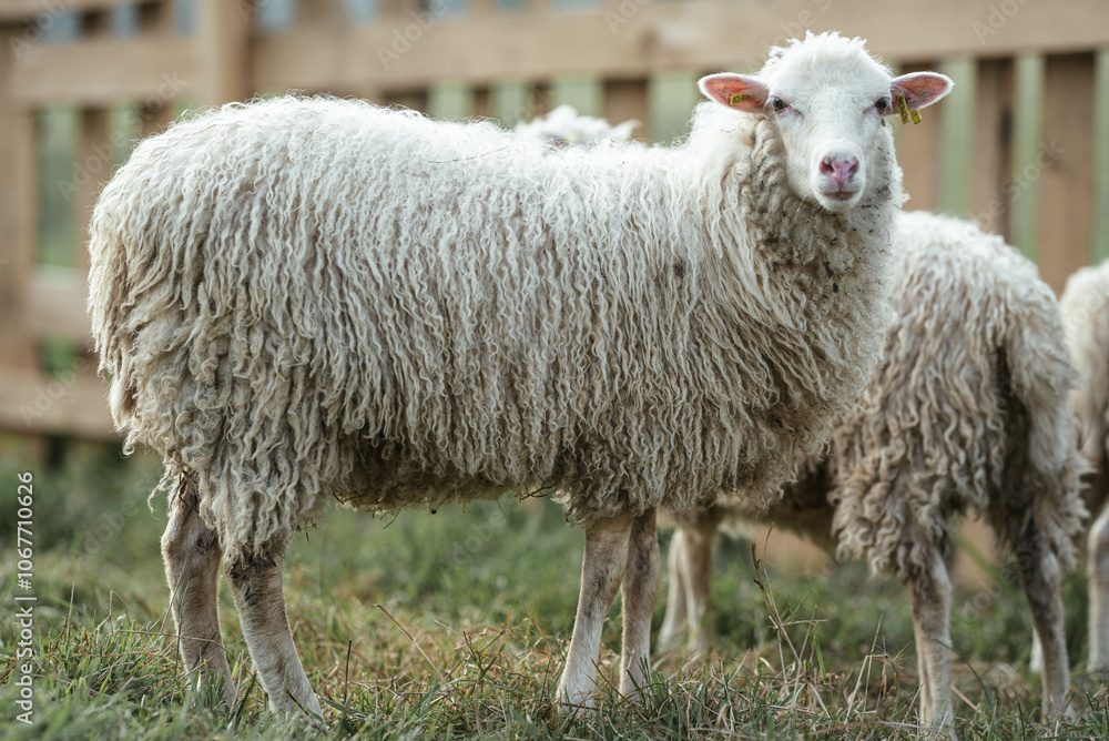 Skudde sheep - small breed of hardy sheep originally from Northern Europe, farm animal for wool, meal and grazing of inaccessible lands Skudde sheep - small breed of hardy sheep originally from Northern Europe, farm animal for wool, meal and grazing of inaccessible lands