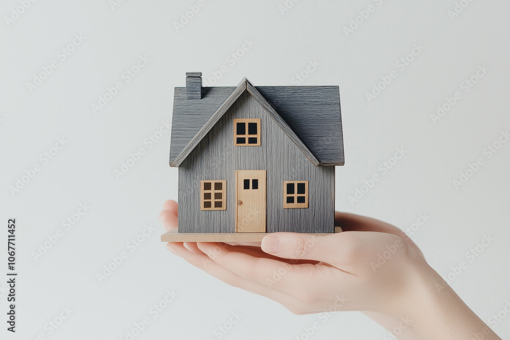 Hands Holding a Miniature House Symbolizing Real Estate Ownership Hands Holding a Miniature House Symbolizing Real Estate Ownership