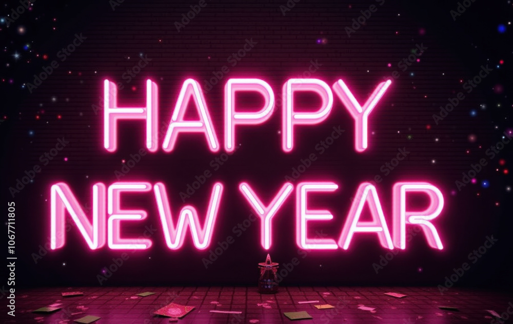 happy new year neon sign happy new year neon sign
