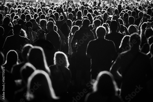 Obraz na płótnie Crowd of people in front of the stage during the concert. w salonie