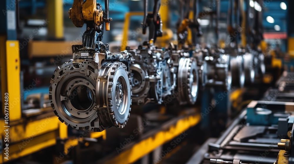 Precision manufacturing of automotive components in a factory during daylight hours showcasing advanced technology and assembly processes Precision manufacturing of automotive components in a factory during daylight hours showcasing advanced technology and assembly processes