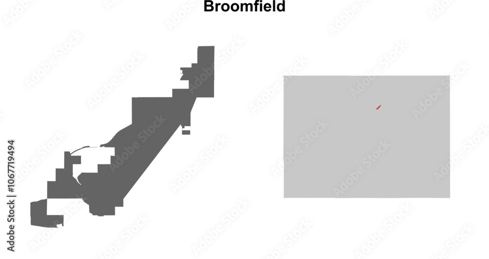 Broomfield County (Colorado) blank outline map set Broomfield County (Colorado) blank outline map set