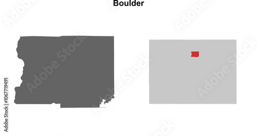 Boulder County (Colorado) blank outline map set